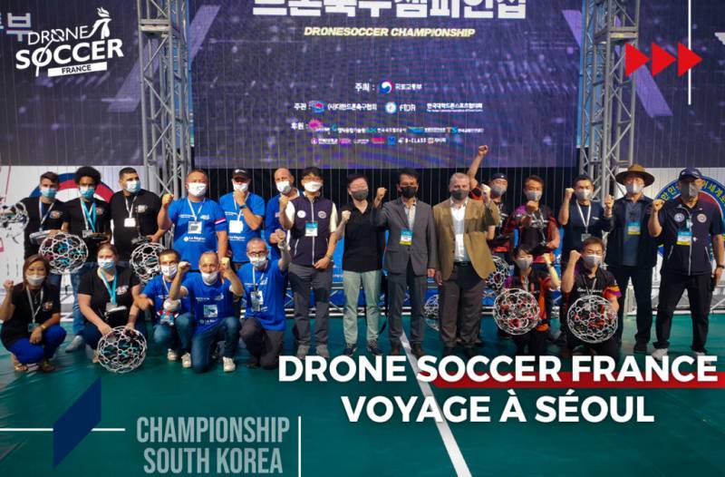 Image de joueur de Drone Soccer lors d'un championnat international en Corée du Sud